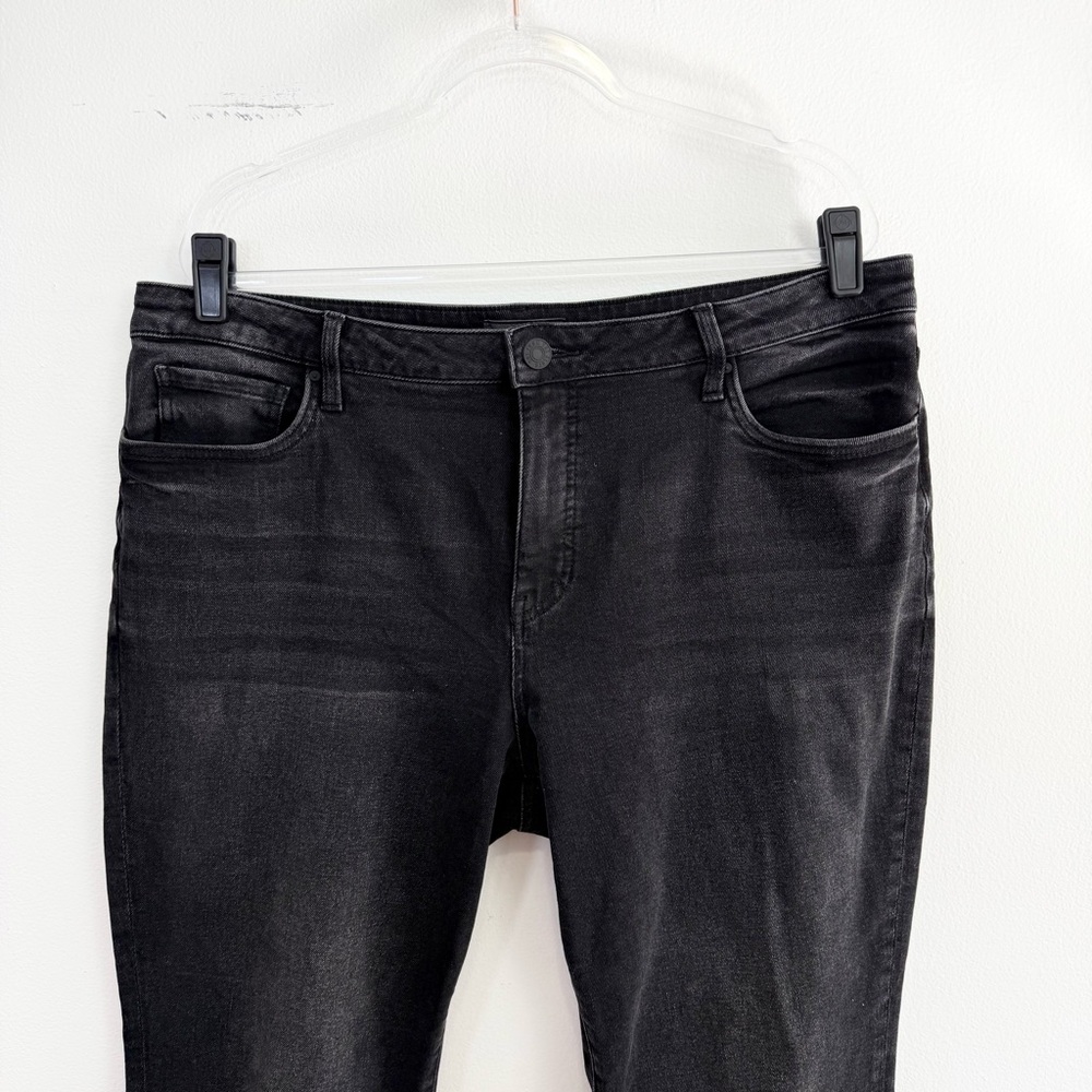 Kut From The Kloth Kelsey Fab Ab Ankle Flare Jeans Black High Rise Size 16 - Picture 3 of 6